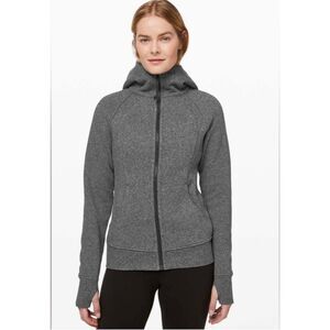 Lululemon Scuba Full Zip Hoodie Sweatshirt Heathered Grey Size 4